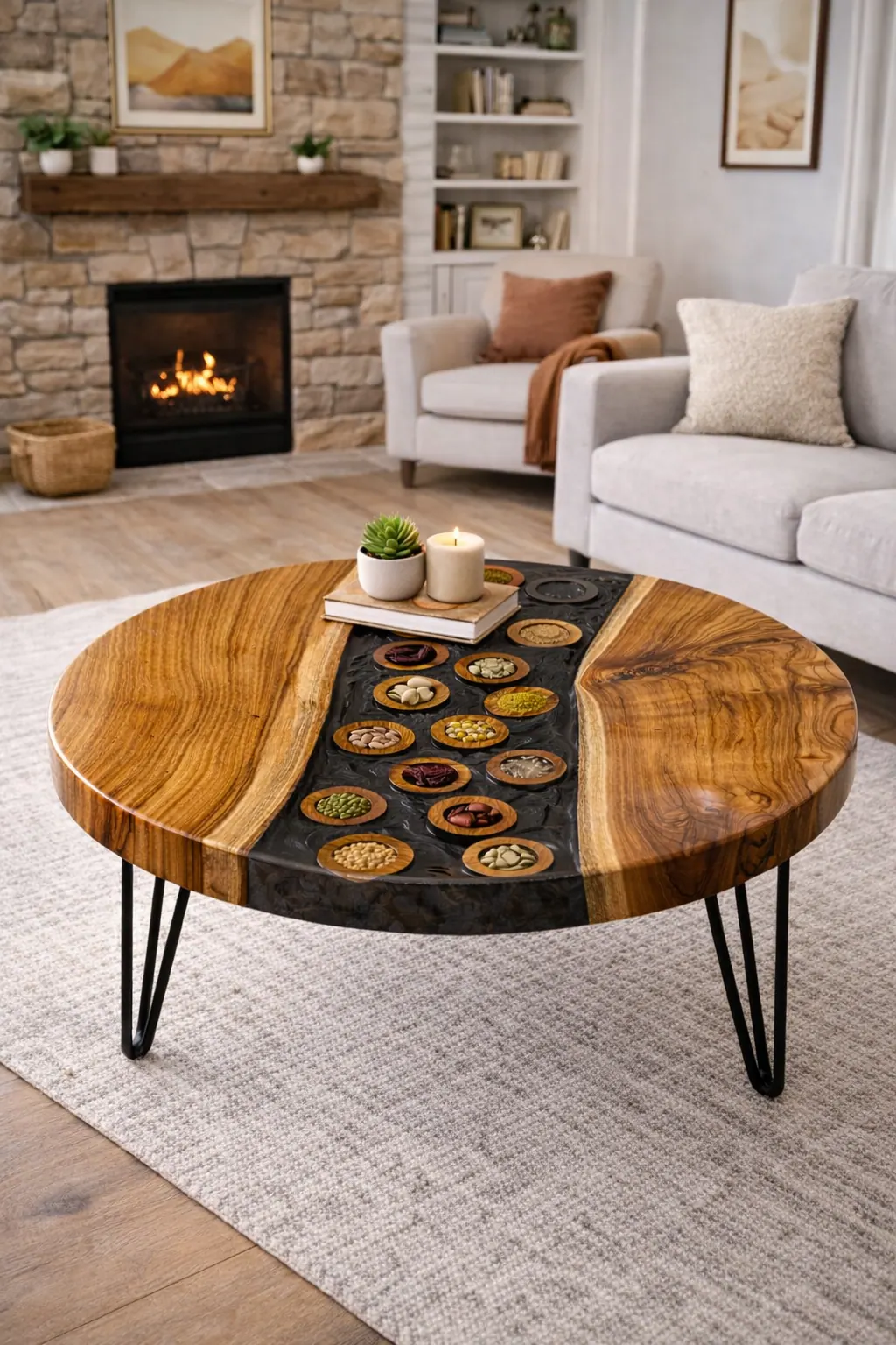 Epoxy Resin Centre Table — Round