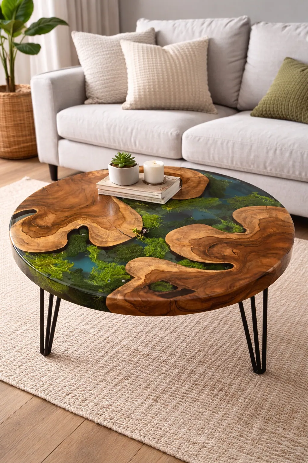 Epoxy Resin Centre Table — Round