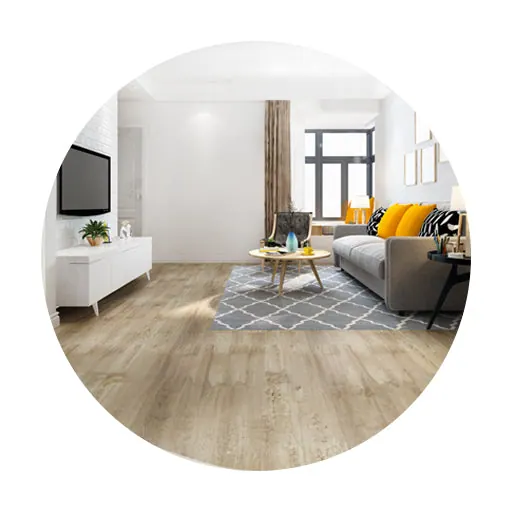 Styled Estre living room with a made-to-order sofa