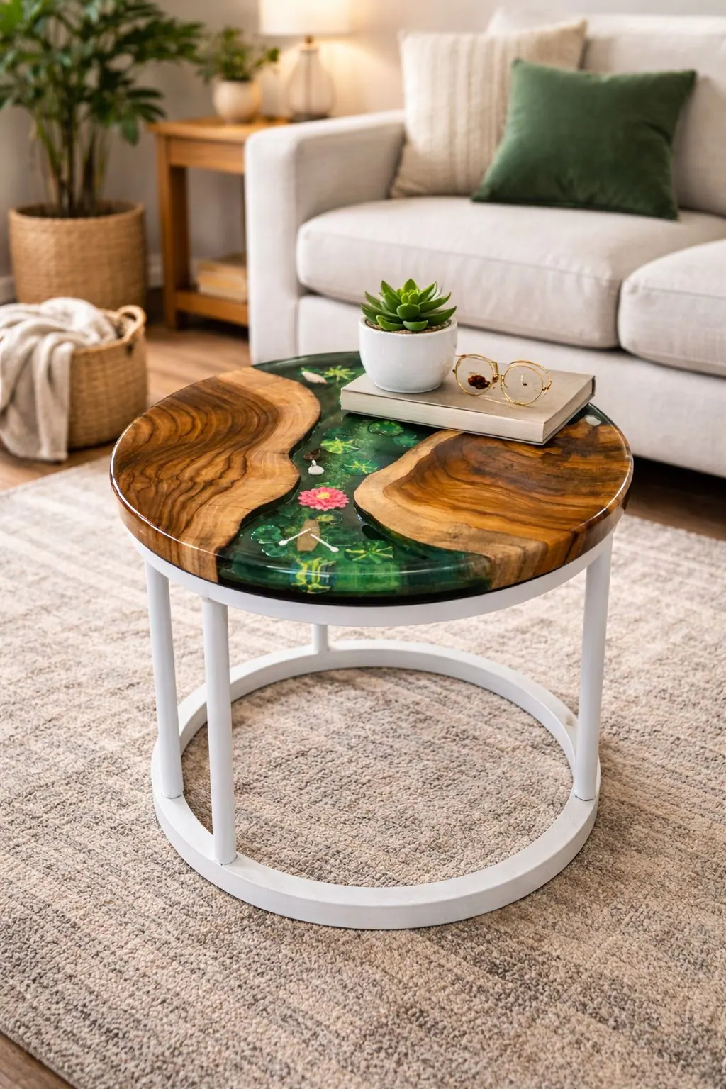 Epoxy Resin Centre Table — Round